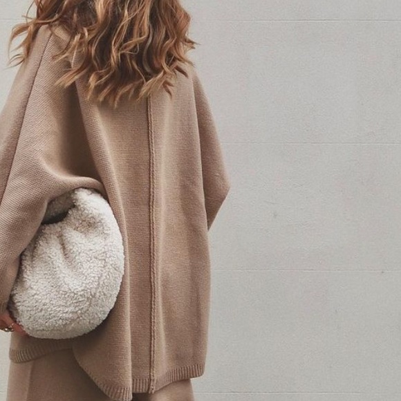 Zara knit oversized wool blend coat blogger - Picture 9 of 16